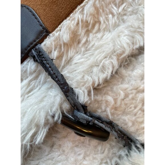 Penny Lane Forever 21 girls Faux Suede Jacket With Faux Fur Trim SZ Medium #417 - Picture 8 of 9